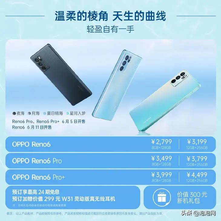 OPPO Reno6正式发布，售价2799元起