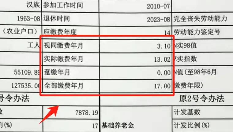 63年出生，社保交17年，个人账户5.5万，退休金发下来他直接傻眼