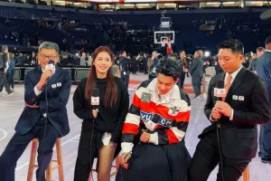 美娜和王鹤棣同框出现在NBA全明星现场